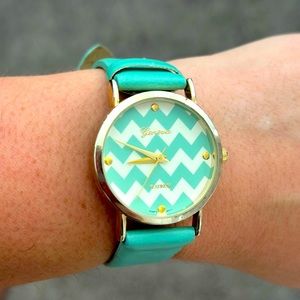 Geneva platinum stainless steel watch